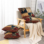 ishro home Premium Cushion Cover 16 inch x 16 inch | Luxury European Mosha Fabric | Love at First Sight Designs | Hidden Zipper | Machine Washable, Non- Fading | (2, Jodhpuri Royale, 16 x 16 Inches)