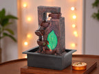 KridayKraft Decorative Waterfall Design Table top Colour Changing Lights Fountain Polyresin Showpiece for Home Garden Living Room Decor Decoration Gift Items, 40 CM 1.9 kg