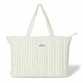HOUSE OF ORLO Premium Cotton Waffle Quilted Tote Bag, Large Spacious Handbag for College, Office, Work, Travel, Shopping & Daily Use - Blue&Yellow
