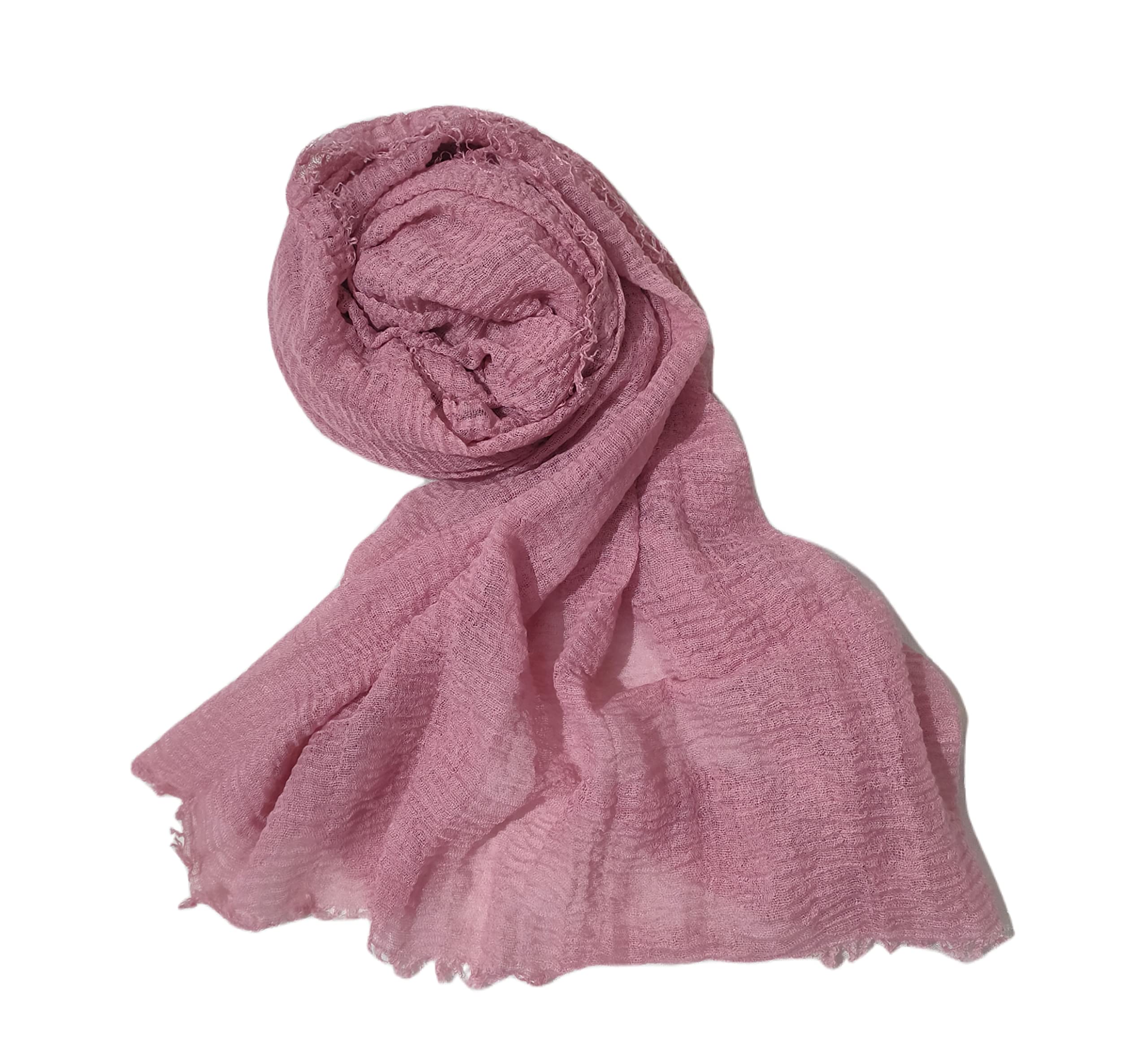 Iba & Isba Women's Plain Crinkled Scarves, Stoles, Hijab (76 x 36 inch) (Ice Wine)