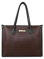 LEGAL BRIBE Women Crock Style Classic Tote Bag Combo Of 4 (Brown)