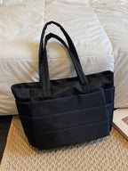 ITALISH Quilted Tote Bag for Travel and Work Lightweight Polyester Puffer Bag for Woman with Multiple Pockets