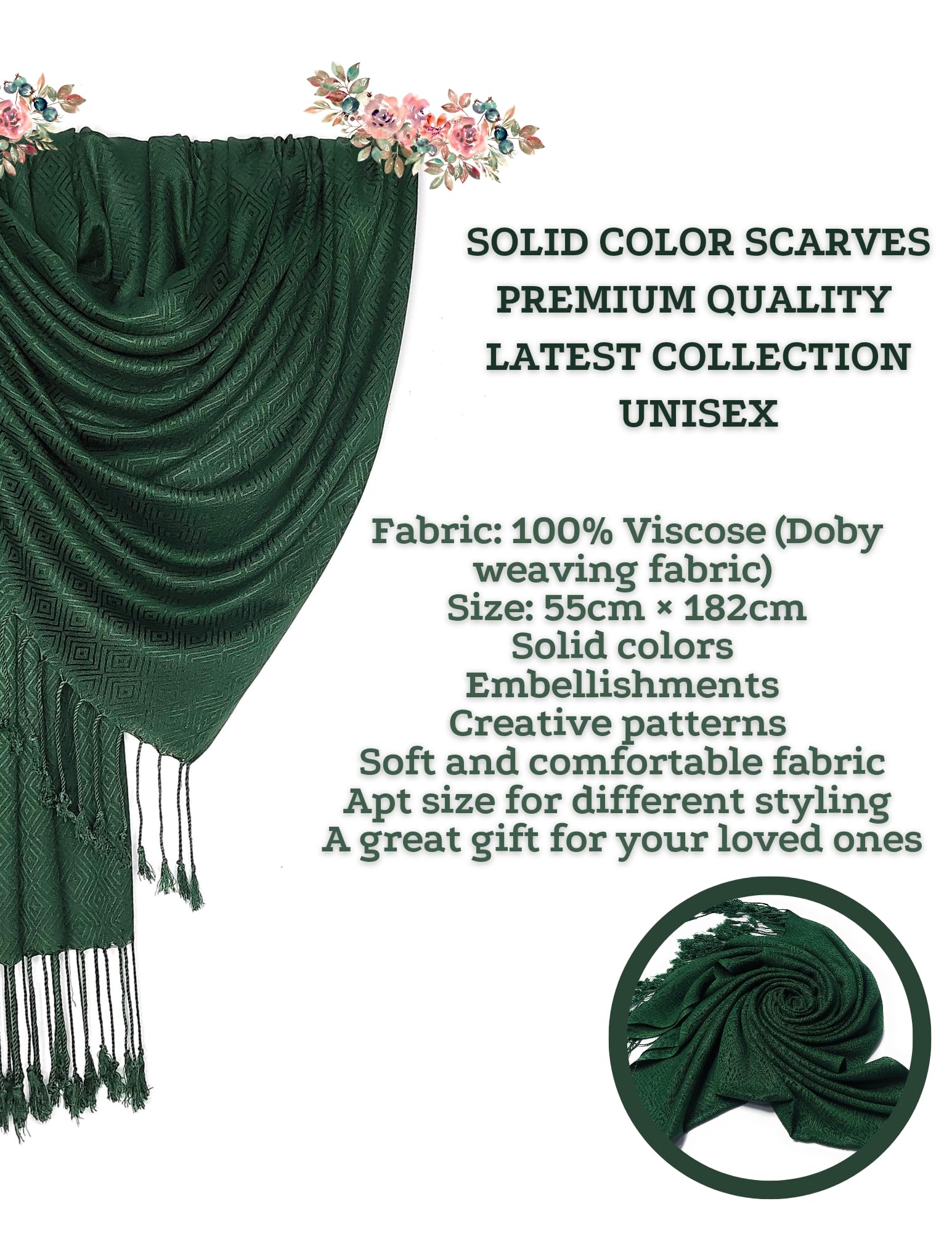 Chandwasia scarves, Viscose Doby Weaving Fabric stole & Shawl || Scarf STOLE for Girls/Ladies/Women/Men for Summer & Winters_STOLE_Sep_06_D9