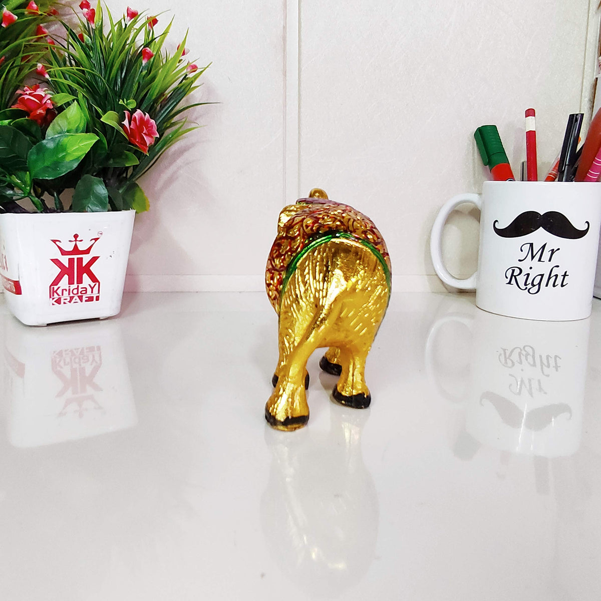 KridayKraft Metal Elephant Small Size Multicolor for Showpiece Enhance Your Home,Office & Table and Gift for Have House Warming Anniversaries, Birthday...