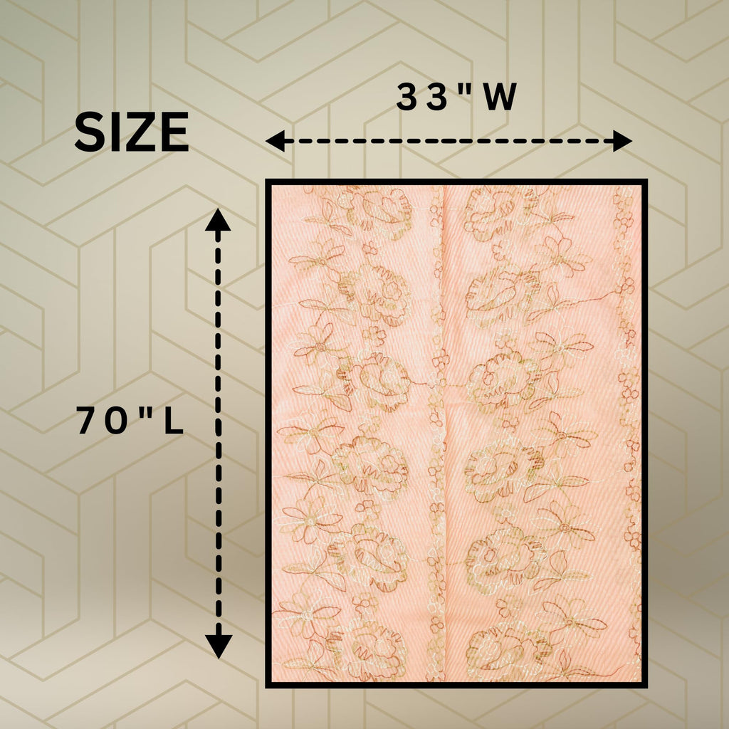 FAHABO Scarf Woman Pleated Cotton Scarves with Embroidery and Tassels | Hijab Scarf | Headscarf | Neck Scarf | Stoles | Wraps (Orchid Pinkish Peach -1)