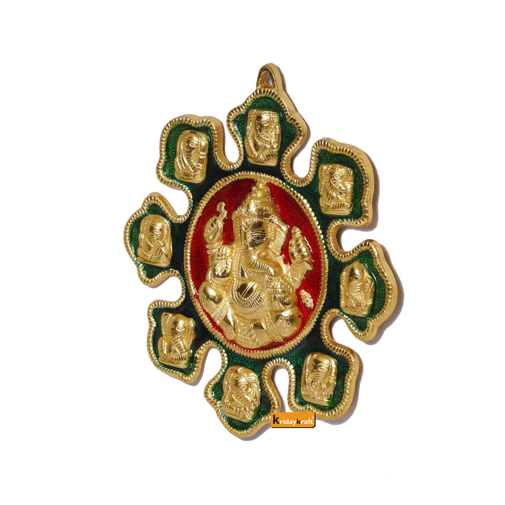 Prince Home Decor & Gifts Ganesha Astavinayaka (8 Avatar of Lord Ganesh) Hanging in Gold Finish Ideal for Gift Purpose