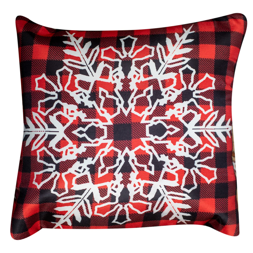 Vendola Decorative Merry Christmas 12 Inch x 12 Inch Cushion Covers Set of 5, Satin Cushion Cover for Sofa, Christmas Home Decor, White and Red Colour, Deer, Reindeer, Pine Tree Print, (12X12 Inches)