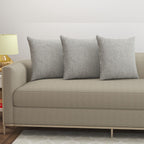 Yellow Weaves Jute Texture 250 TC Cushion Covers, 16 X 16 Inches, Grey, Set Of 3