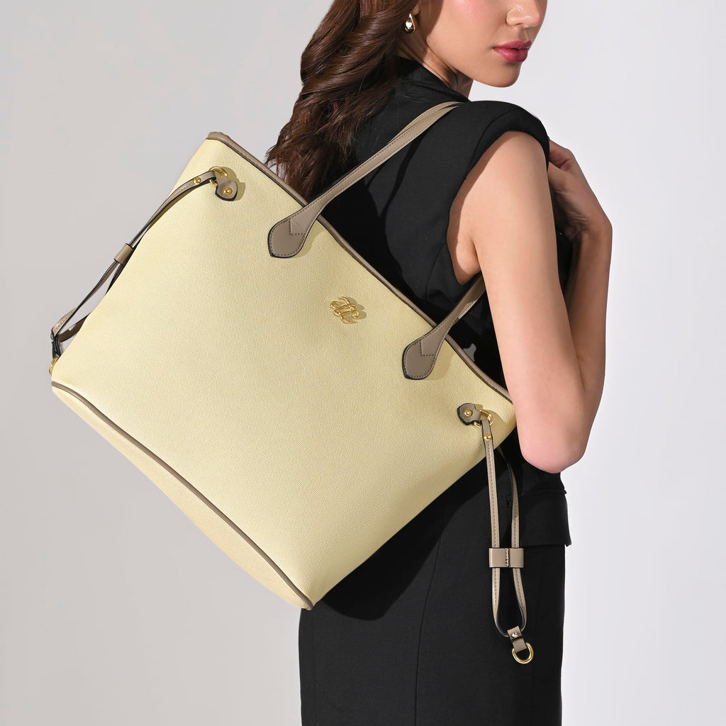 Lavie Signature Women's Canva 15 Inch Laptop Tote Handbag | Tote Bag for Work | Ladies purse | Stylish Shoulder Bag | Gift for Women