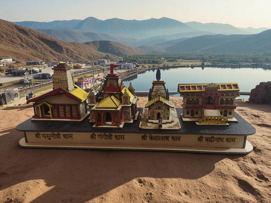 ANI DIVINE 4 Dham Temple in 3D/ Multicolor, Decorative/Kedarnath, Badrinath, Gangotri, Yamunotri Home Office Temple Gift Item Sawan Shivratri