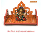 DIVOKAH® Plywood Small Wooden Temple for Home Office and Shop/Wall Hanging Temple/sinhasan/Pooja mandir/Pooja Stand/Hindola (8 MM Plywood Thickness) SNS_WS