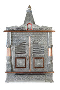 Suhanika Crafters Aluminium and Copper Oxidized Home Temple Size- L-15 B-7 with Dome,Wooden Home Temple,Wall Hanging Temple,Oxidise Temple