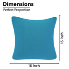Yellow Weaves Cotton 250 TC Canvas Decorative Cushion Covers, (16 X 16 Inches), Set Of 3, Sky Blue