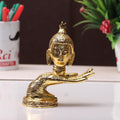 KridayKraft Hand Buddha Statue Face on Hand Showpiece for Feng Shui or Vastu/Hand Buddha Idol Buddha Statue for Home Decor (Golden)