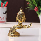 KridayKraft Hand Buddha Statue Face on Hand Showpiece for Feng Shui or Vastu/Hand Buddha Idol Buddha Statue for Home Decor (Golden)