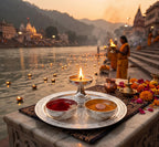 KridayKraft Silver Plated Pooja Thali Set with Swastik Design - Includes Diya and 2 Bowls for Puja, Diwali, and Gifting (19 cm Plate, 110g)
