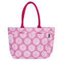 AQVA Cotton Canvas Tote Bag for Women with Side Pockets | Trendy Stylish Multipurpose Handbag with Zipper | Shoulder Bag for Shopping, Travel and Work | Hasti, Pink