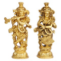 ARTVARKO Brass Radha Krishna Idol Statue Religious Statue Murti for Mandir, Living Room, Office Table and Home Décor Gift Height 9.5 Inch