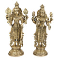 ARTVARKO Brass Lakshmi Narayan Murti Lakshmi Vishnu Maha Laxmi Standing Idol Height 13 Inches