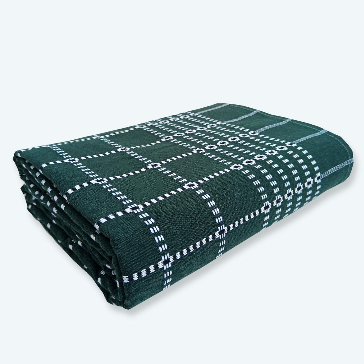 VELIRSON 100% Pure Cotton Checkered Blanket Single Bed Size 60x90 Inch - Teal Green | Bedsheet for Single Bed Cotton | Solapur Chaddar | All Seasons Daily Use Blanket | Pack of 1 (Teal Green) Kafalo