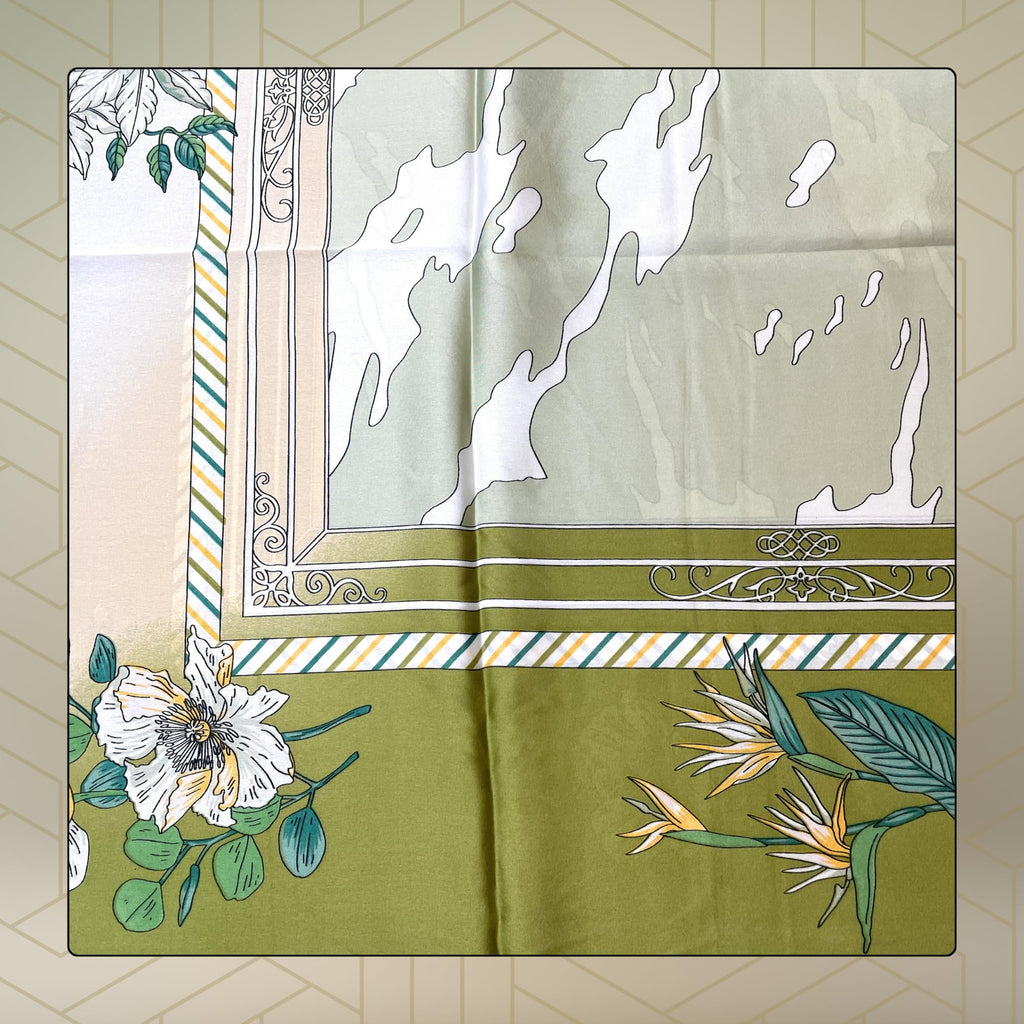 FAHABO Silk Scarf for Women – Soft, Lightweight Silk-Blend Hijab & Stole | Elegant Neck/Head Wrap Shawl | 73 x 35 Inches (Blushing Green)