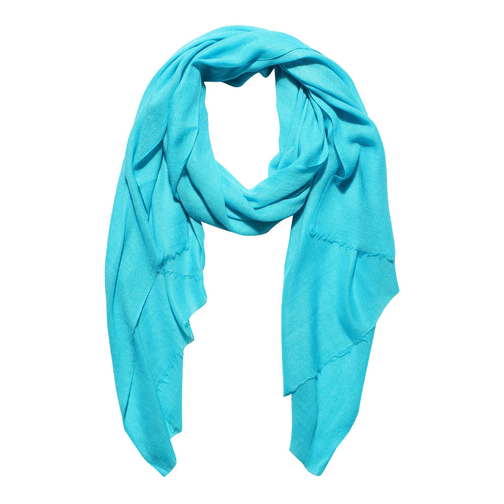 MUFFLY Fine Blended Ultra Soft & Warm Wool Silk Unisex Pashmina Shawl, Stole & Wrap with Hanger (Turquise)