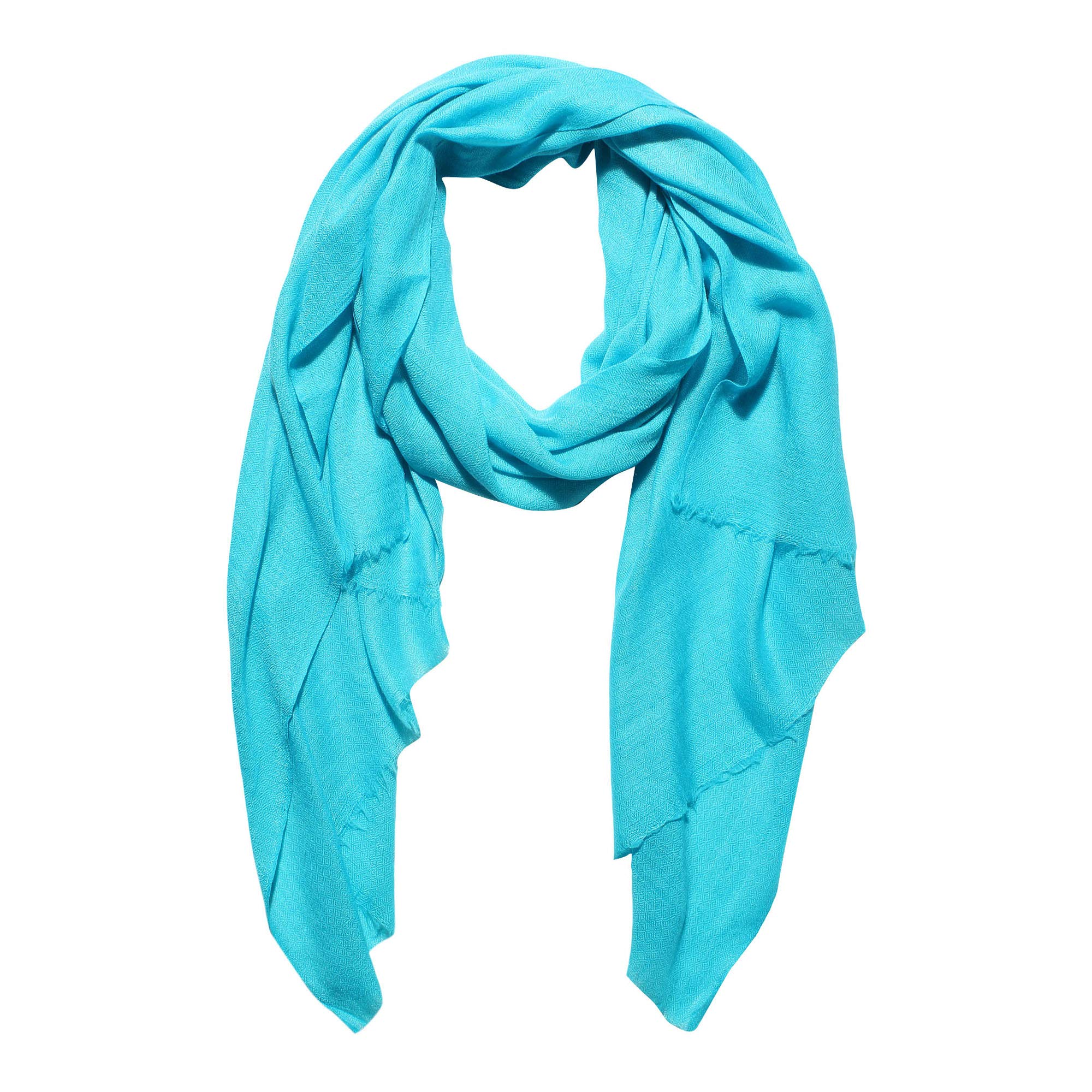 MUFFLY Fine Blended Ultra Soft & Warm Wool Silk Unisex Pashmina Shawl, Stole & Wrap with Hanger (Turquise)