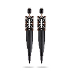 YouBella Jewellery Gifts Stylish Latest Western Ear rings Gold Plated Crystal Handmade Tassel Long Earrings for Girls and Women (Black)