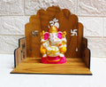 GiftDenaHai Beautiful Wooden Pooja Temple for Home and Office | Wall Shelves/Stand/Sinhasan/Mandir Perfect for Bhakti Ghar (L-15.5, B-20, H-20 Inch) (Wooden Temple T109)