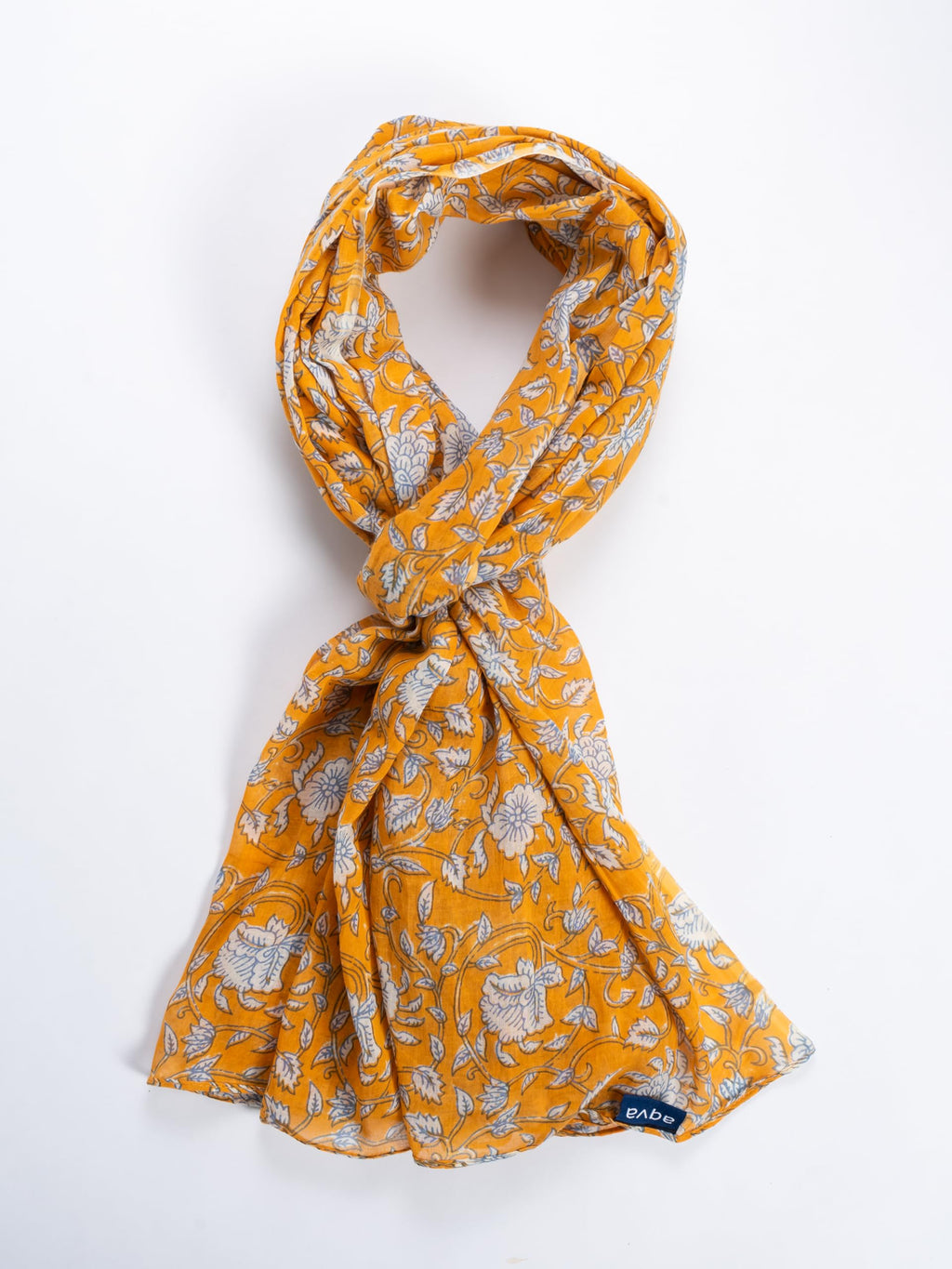 AQVA Printed Cotton Scarf for Women Stylish (Mandawa Orange) | Head and Face Cover Scarf for Girls with 100% Cotton | Soft & Lightweight Scarves/Stoles for all Weather (72 x 43 in)