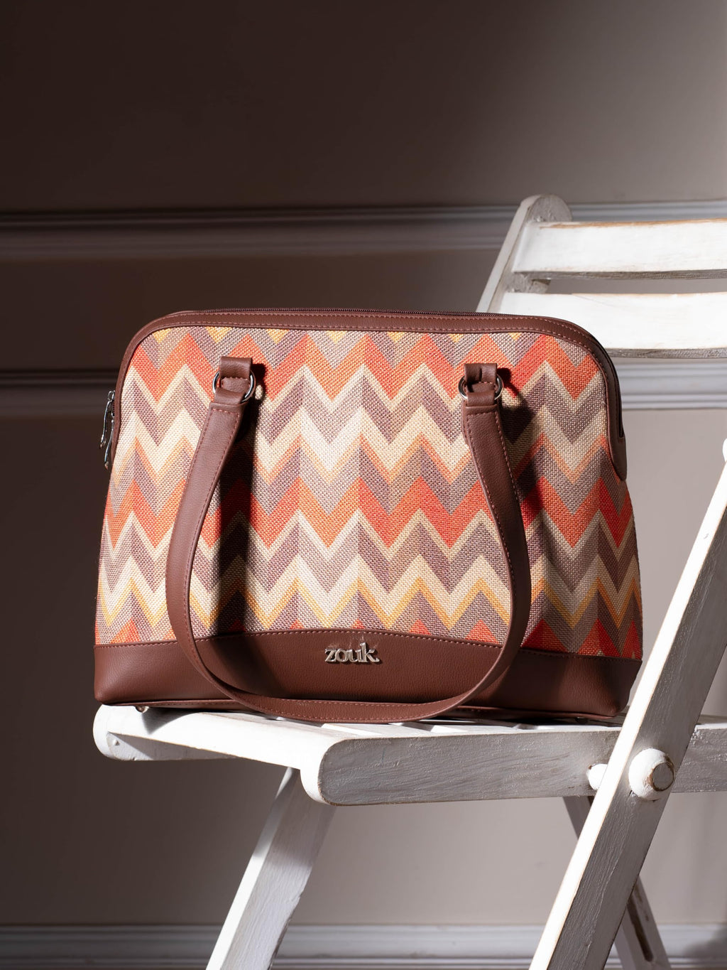 ZOUK Carry-All Work Bag | Stylish Handbag for Women Office Use | 13-Inch Laptop Compartment | Water-Resistant | Tote Bag for Office, College & Travel | Tidal Wave