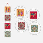 Artvibes Camel & Village Theme Traditional Rajasthani Folk Art Decorative Wall Art MDF Wooden Wall Hanger for Living Room | Home Decor | Wall Accent | Wall Illustrations | Gift Items (WH_3304N)