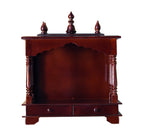 Kamdhenu Art and Craft Wooden Temple/Home Temple/Pooja Mandir/Pooja Mandap/Temple for Home (Brown Jali), 10D x 20W x 24H Centimeters