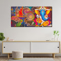 VIBECRAFTS 3 Pieces Spiritual Shree Ganesha Canvas Wall Painting Fitted With Wooden Frame For Home | Office | Living Room | Gifts(PTVC3Pcs3_11511)