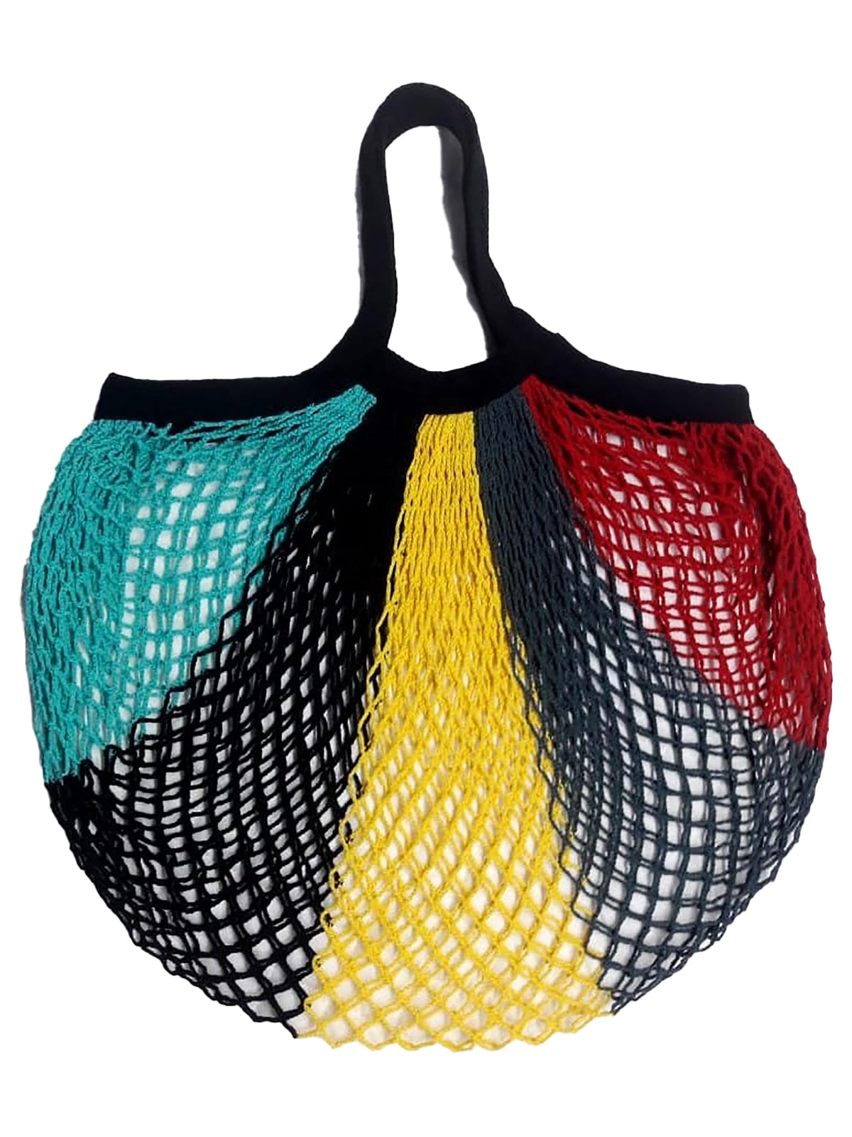 MSK Looms Eco Friendly Light Weight Cotton Net String Bag with Short Handle, Reusable Produce Bag for Fruits and Vegetable - Multicolor