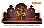 DIVOKAH® Plywood Small Wooden Temple for Home Office and Shop/Wall Hanging Temple/sinhasan/Pooja mandir/Pooja Stand/Hindola (8 MM Plywood Thickness) (BR_3G)