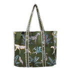 Ravaiyaa - Attitude is everything Women & Man Beautiful Printed Cotton Grocery Shopping Bag | Shoulder Bag | Cotton Tote Bag | Travel Tote Bags 18x5.5x16 Inch (Green Forest)