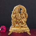 ARTVARKO™ Brass Lord Shiva Parvati Kartikeya and Ganesha Murti Shiv Family Parivar with Shivling Nandi Idol Gold Color 12 Inch.