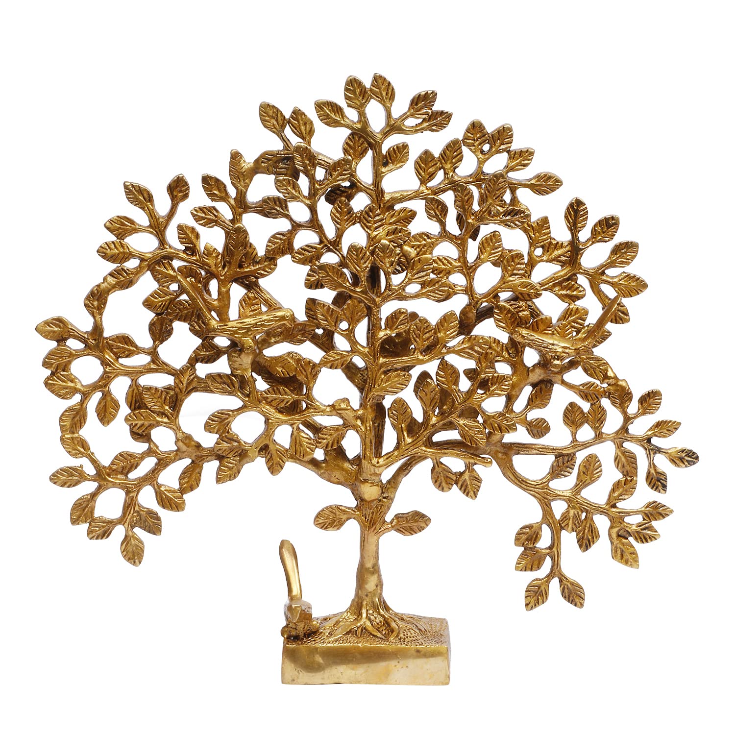 ARTVARKO Brass Tree of Life Sucess Birds Sitting on Tree's Branch Traditional Decorative Kalpavriksha Vastu Fengshui Decor Showpieces for Home Office Gift 12 Inch.