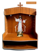 DIVOKAH Beautiful Wooden Christian Temple for Home/Christian Altar (8 Mm Plywood Thickness) (Wdn Altar)