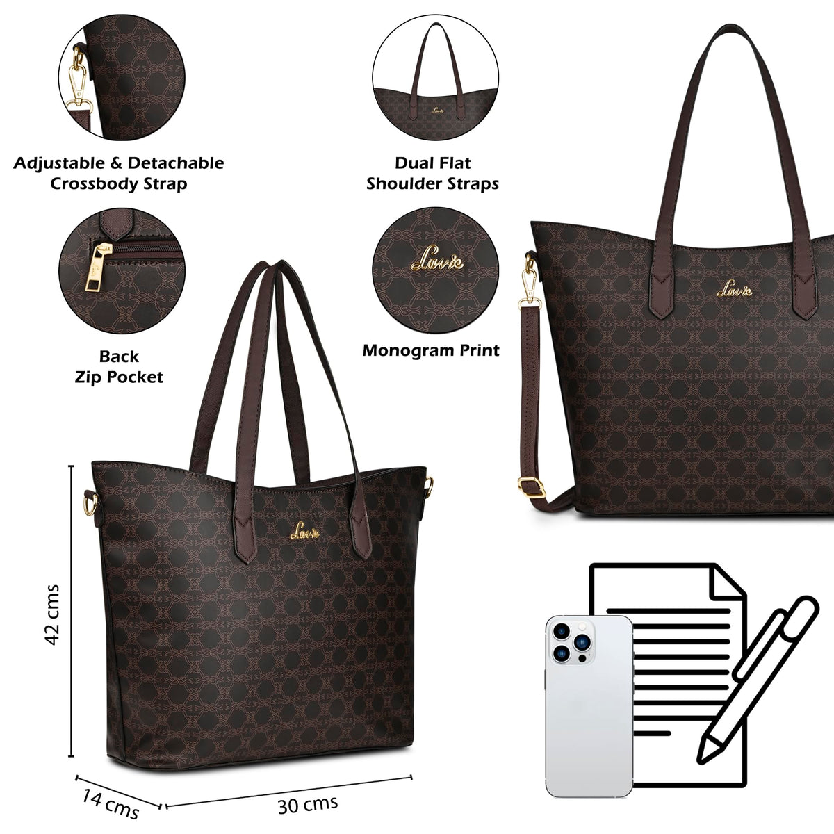 Lavie Women's Hailon Tote Handbag | Tote Bag for Work | Ladies Purse | Stylish Shoulder Bag | Gift for Women