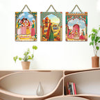 Ranovaa Wooden Hanging | Handmade Rajasthani Folk Art Panel For Home Decor | Artistic Craft For Living Room Bedroom Kitchen Temple Office | Unique Handcrafted Decoration (DWA_96131)