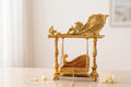 KridayKraft Aluminium Pankhi Jhula for Laddu Gopal | Gold Plated Krishna Palna for Home Mandir & Temple Decor | Religious Showpiece.