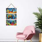 Artvibes Indian Animal Folk Art Decorative Wall Hanging Ornaments | Living Room | Office | Cafe | Painting Wall Decor | Aesthetic Wooden Decor | Handcrafted Art | Unique Gift Items (WH_9419N)