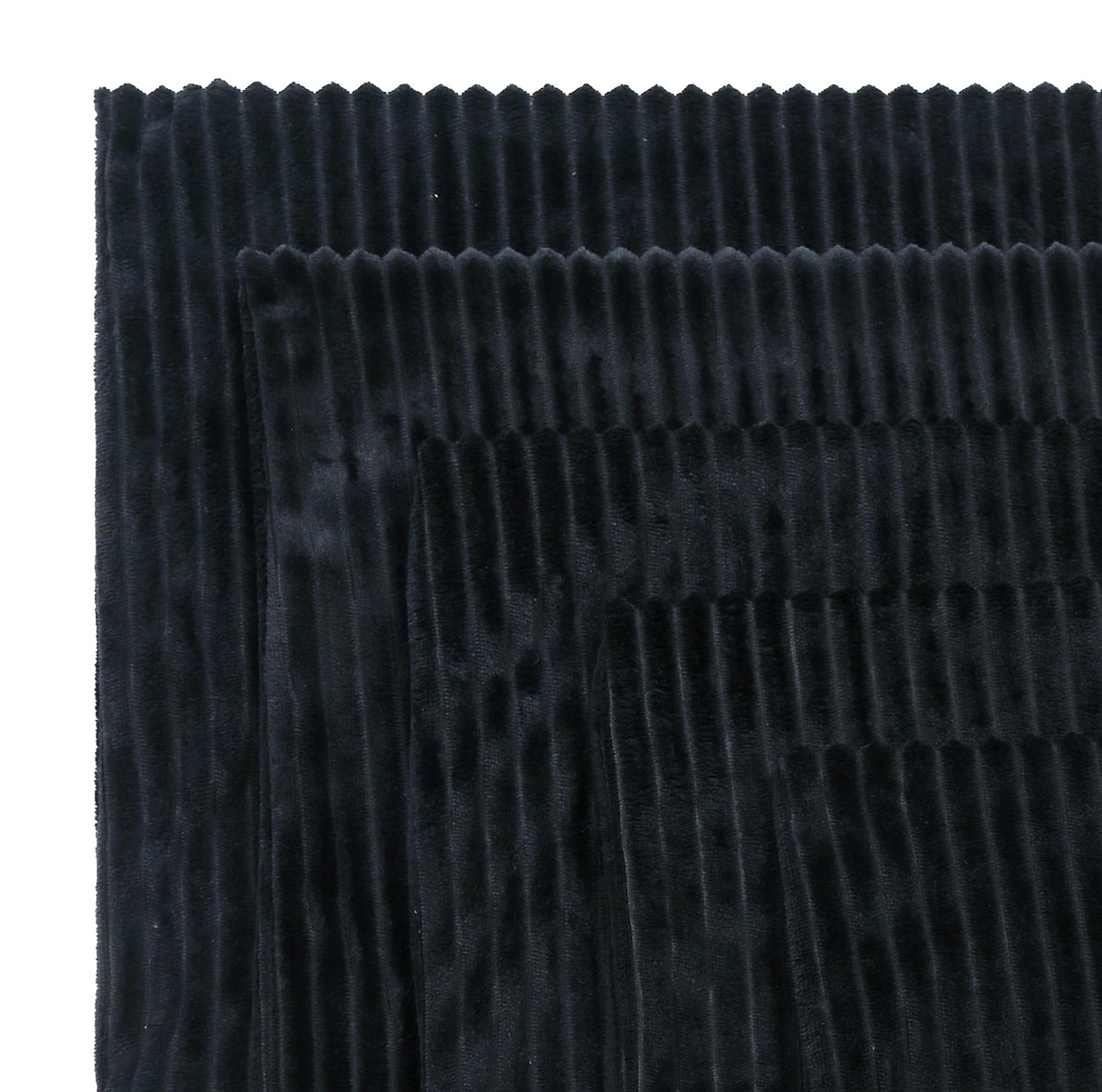 RD TREND® Cushion Cover Set of 5, Decorative Sofa Living Room Home Square Cushion Covers 16 Inch x 16 Inch, Aesthetic Corduroy Striped Double Sided (Black,Pack of 5)