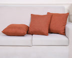 Yellow Weaves Jute Texture Cushion Covers, 24 X 24 Inches, Orange, Set of 3