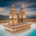 Beautiful Handmade Wooden 3D Kashi Vishwanath Temple Model – Ideal for Religious Gifts and Office Decor