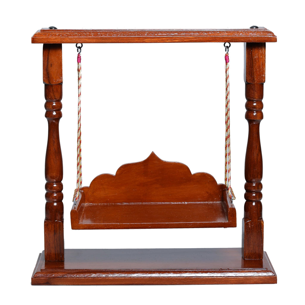 Happy Decor Premium Polished Sheesham Wooden Laddu Gopal Jhula for Bal Gopal Idol, kanha ji, Shri Krishna, Home Temple (Size:- 13x12x6), Seat Size :- (8x6) for 0 to 4 no Gopal ji.