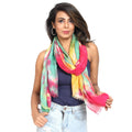 GFB Women's viscose multicolor Scarf with painting Print for Summer, Spring, Casual Wear 180x70 (Yellow multicolor)