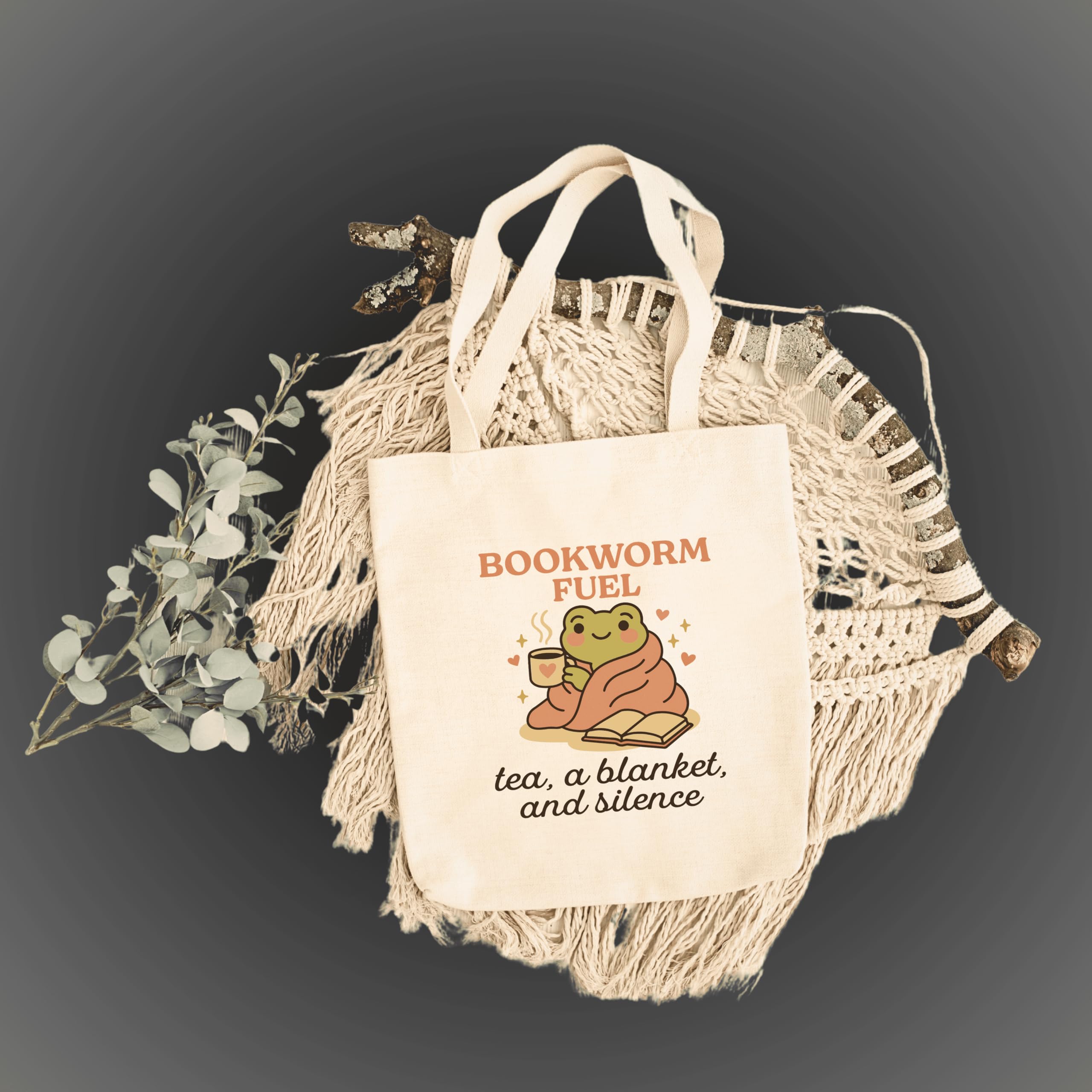 snapiq COTTON 350 GSM Canvas Tote Bag for Women and Girls Thick Fabric with Zipper (Beige, Bookwormfuel)